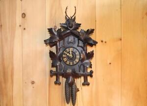 Antique German Black Forest Hunter Style Cuckoo Clock ~ Circa 1910's ~