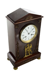 Harry Marc Paris -19th century French Empire Mahogany Mantle Clock