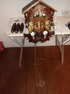 Hubert Herr D-78098 Triberg / Schwarzwald- Black Forest Cuckoo Clock - Owls