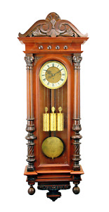 Highly Carved German Gustav Becker Grand Sonnerie Vienna Regulator Wall Clock