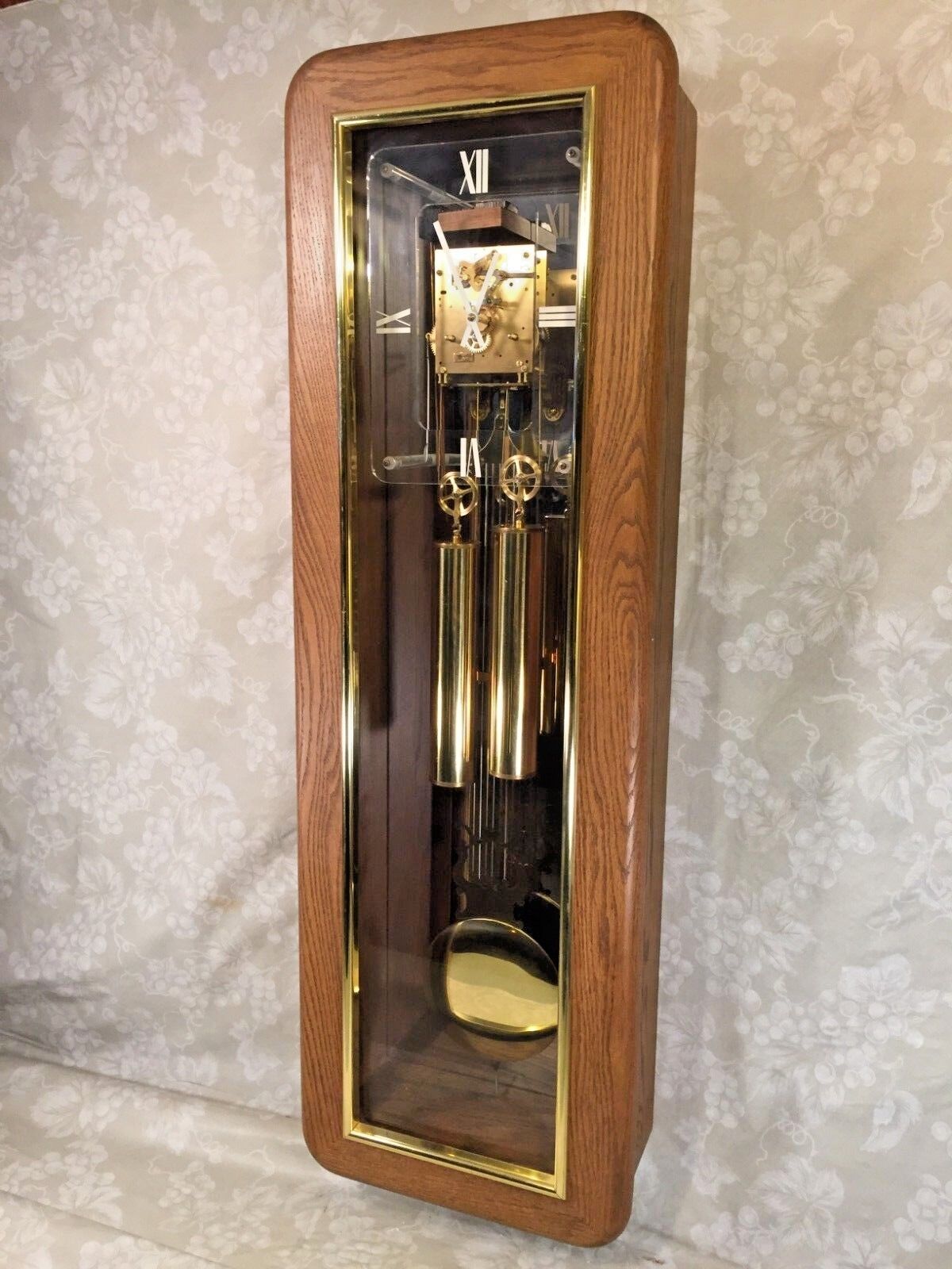 Kieninger Wall Clock with Bim Bam Strike Runs & Strikes Oak Case 2 Weights AT&T