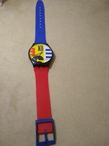 MAXI SWATCH Wall Clock "Nine To Six" 1988 + Fresh Battery - TESTED w/VIDEO