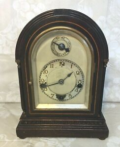 Winterhalder & Hofmeier Small Desk Clock Westminster Chimes w/ Balance Wheel Run