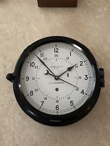 Chelsea Clock Co. US Government 12/24 Hour Bakelite Ship Clock (Beautiful)