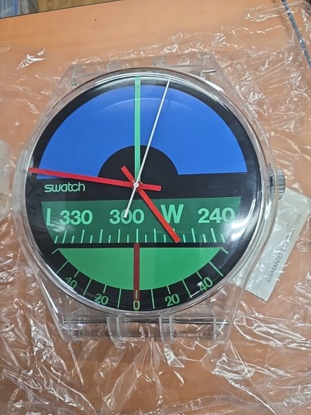 HUGE Swatch Watch NAUTILUS MAXI 1987 GK102 Wall Clock 83" Tall WORKS GREAT!!
