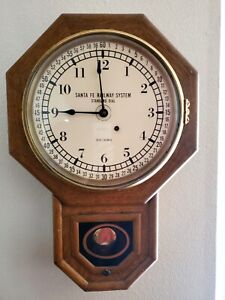 Antique Seth Thomas Santa Fe Railroad Depot Oak Wall Pendulum Clock