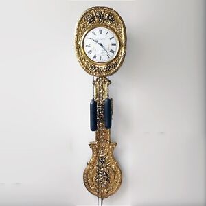 HOWARD MILLER FRENCH MORBIER STYLE WAG ON THE WALL CLOCK BELL STRIKING