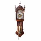 RARE GERMANY CALENDAR AND MOON WALL STRIKE TRIPLE CHIME CLOCK,3 WEIGHTS DRIVEN