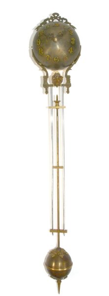 24" Antiqued Brass 4" Ball 8 Day Swinger Movement Arm for Ansonia Swinging Clock