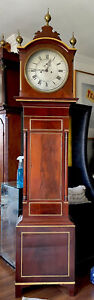 Antique Irish Flamed Mahogany Grandfather Clock - Regency Period