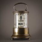 ?? C. 1905 FRENCH ANTIQUE PLATO FLIP MYSTERY DESK CARRIAGE BRASS 8 DAY CLOCK