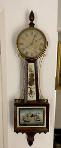 Rare Antique Aaron Willard Weight Driven Banjo Wall Clock