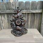 german black forest super carved shelf clock , alpine goats etc.