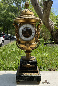 Gorgeous Antique Empire Bronze Clock Attributed to PIERRE-PHILIPPE THOMIRE