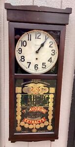 New Haven Clock Co. "Sauers Advertiser" ca.1917 Original Running Well Reduced !!
