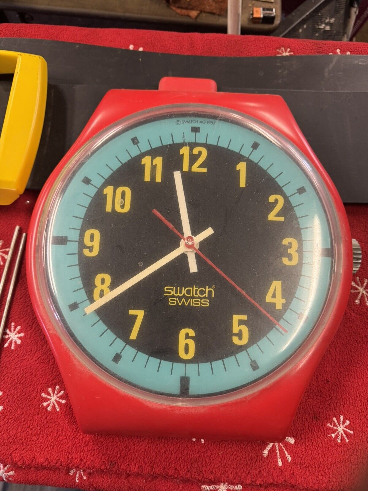 1987 Large 7 Feet Swatch Watch Swiss Wall Clock