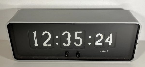 Vintage Solari Udine Cifra S 5 Flip Clock MCM Gino Valle Italy Airport SFO Desk