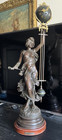 Rare Huge (33.75 inch)  Antique French Figural Mystery Ball Swinger Clock