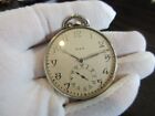 ELGIN POCKET WATCH 14k WORKING CONDITION 43mm x 9mm WHITE GOLD 48gm.