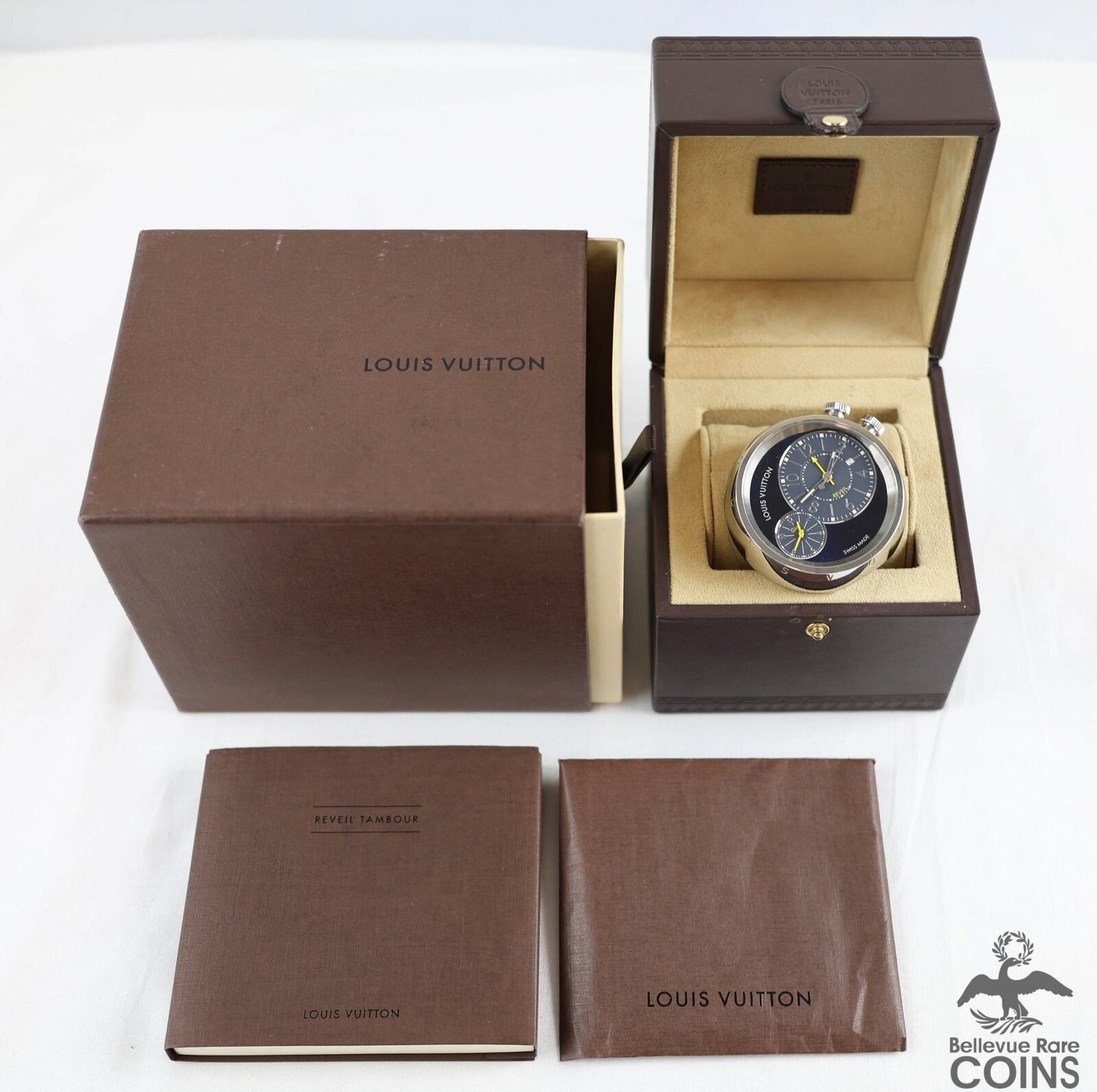 Louis Vuitton Reveil Tambour Quartz Pocket Watch - Alarm Clock w/Box & Papers