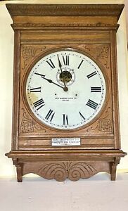 Antique SELF WINDING CLOCK CO NAVAL OBSERVATORY WESTERN UNION ELECTRIC WallClock