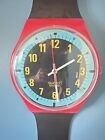 Blue Racer!! Swatch Watch MAXI- VHTF In This SHAPE Beautiful 1987 WALL CLOCK!