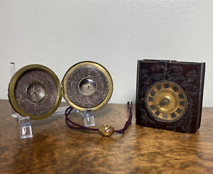 Antique Edo Period Japanese Inro Watch / Clock & Sundial / Compass 1700s RARE