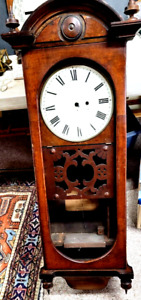 New ListingVINTAGE SETH THOMAS #10 WEIGHT DRIVEN CALENDAR WALNUT WALL CLOCK