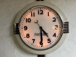 American Art Deco Postal Telegraph Synchronized Electric Time By Hammond