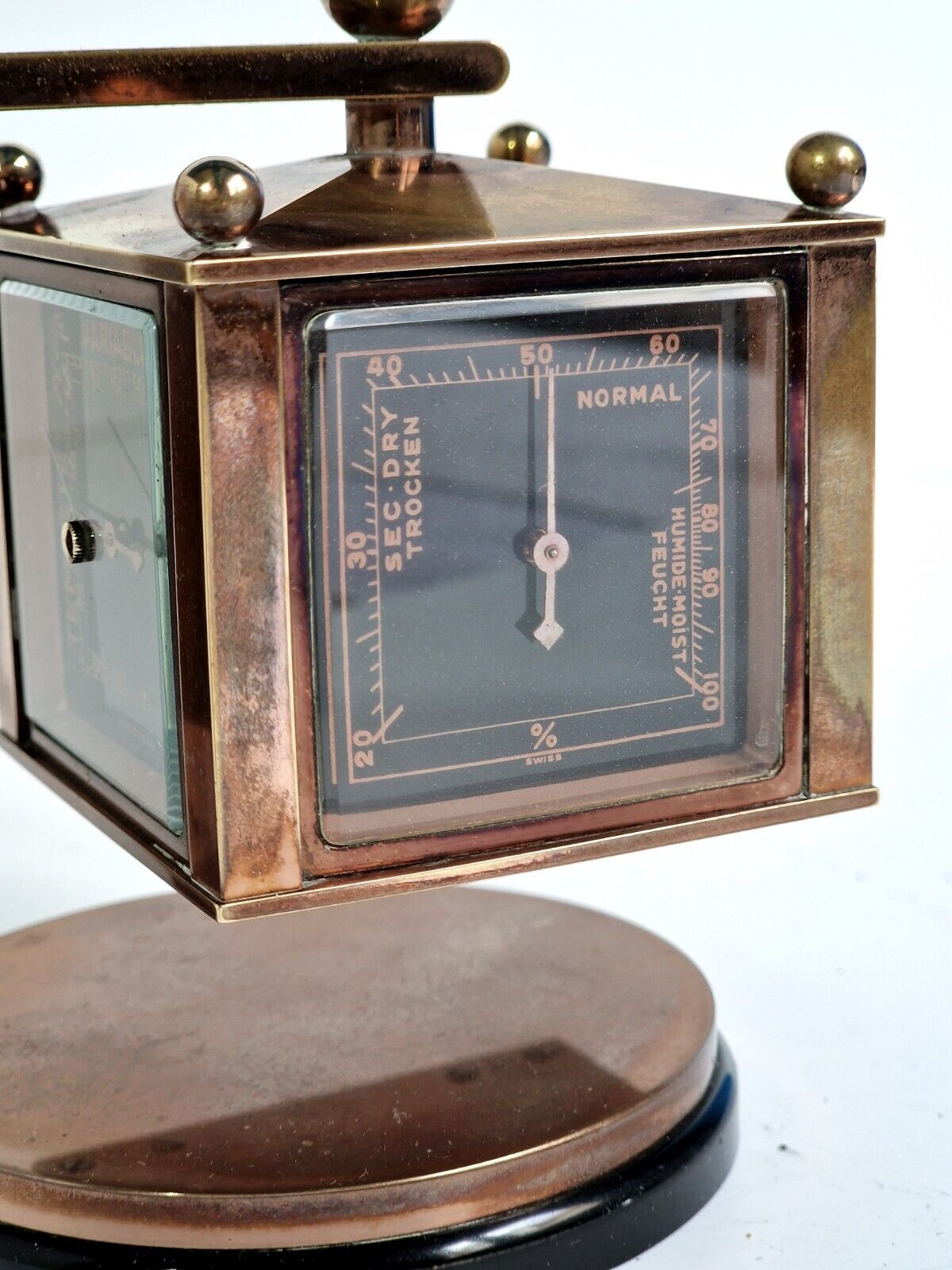 Im Hof desk compendium cube, Swiss Made circa 1960, clock works