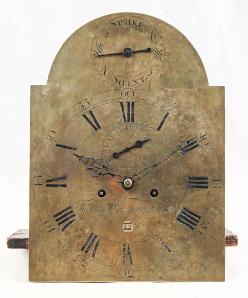 English grandfather clock brass dial movement @ 1770 Original Thomas Wagstaffe