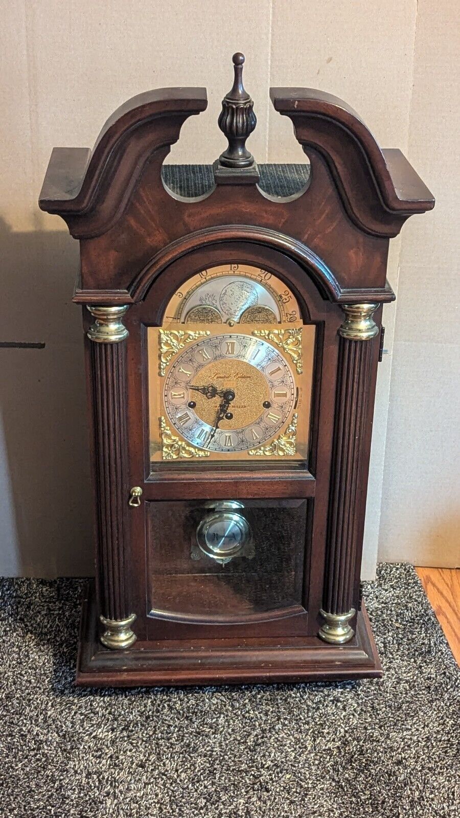 Howard Miller Triple Chime Key Wall Clock Moon Phase Limited Edition 612-333