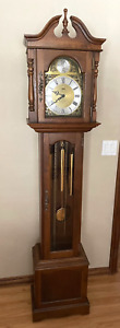 Emperor Tall Case Grandfather Clock Model 120 German 100M Movement 74” Tall 1976