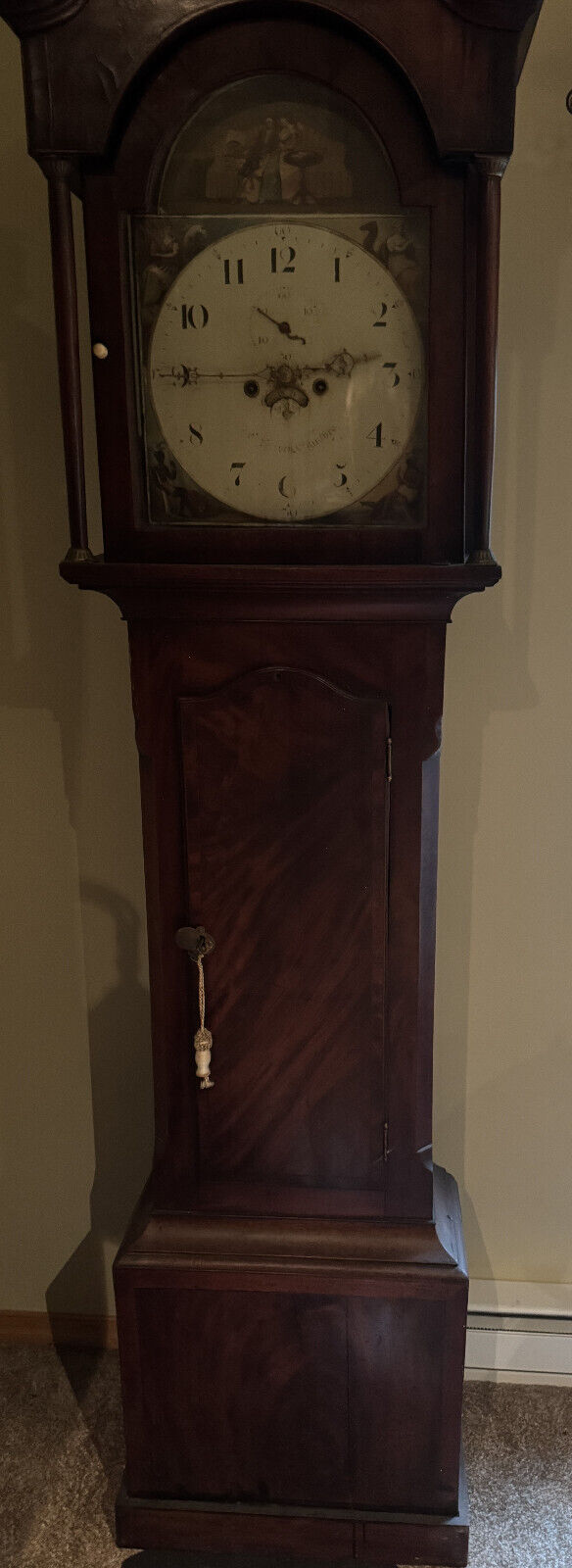 Antique Grandfather Clock Scottish Mahogany
