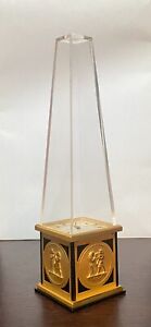 Jaeger Le-Coultre 8 Day Monolith Swiss Clock Shaped as an Egyptain Obelisk
