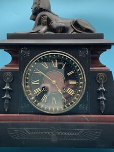 Egyptian Revival Mantel Clock Set English C.1880