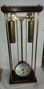 Rare Thwaites & Reed Rising Works Gravity Clock 2 Weight Working Upside-Down