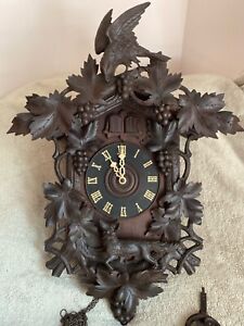 Antique German Black Forest Cuckoo Quail Clock, PHS (Running Condition)
