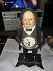 ANTIQUE JOHN BULL CAST IRON CLOCK MOVING EYES PENDULUM RARE (no Key) 7/14/1857
