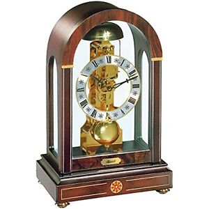 Hermle 22712030791 Stratford Mechanical Skeleton Table & Mantel Clock - Walnut