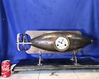 RARE Heavy & Large  Metal Submarine Strikes Clock ,Marble Base,porcelain Dial