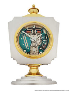 New Old Stock Bulova Accutron Spaceview Two Tone Mantel Desk Clock