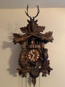 Animal Hunter 8 Day Regula Cuckoo Clock with dancers and swiss made music box