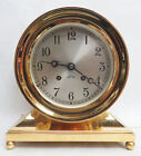 LARGE 1987 NEAR PRISTINE CHELSEA 1787 CONSTITUTION SOLID BRASS KEY WIND 9" CLOCK