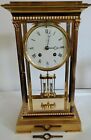 Vintage L'Epee Crystal Corinthian Column Mantel Regulator 8 Day Clock