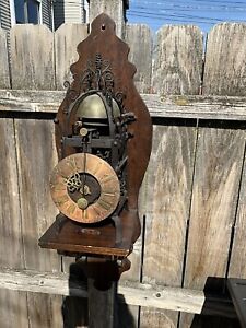 early weight driven lantern weight driven clock w/bracket shelf  , project clock