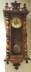 Antique Huge Working 19th C. Kienzle Vienna Regulator Walnut Wall Clock Germany