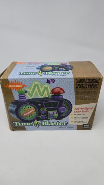 Nickelodeon Time Blaster Rise & Slime Alarm Clock Radio AM/FM Open Box 1996