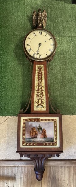 Rare Walter Durfee Antique Rhode Island Weight Driven Banjo Wall Clock