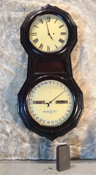 New ListingAntique Seth Thomas Office Calendar No. 1 . Double Dial Clock,1 Weight Driven